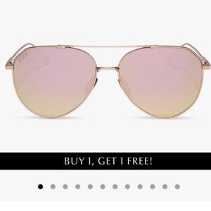 New Diff Sunglasses IRIS - GOLD + CHERRY BLOSSOM MIRROR SUNGLASSES brand new